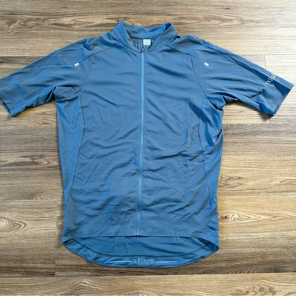 Rab Cinder Biking Jersey Top Mens Large Blue Cycling Zip Pockets Body Mapped NEW - Picture 5 of 15